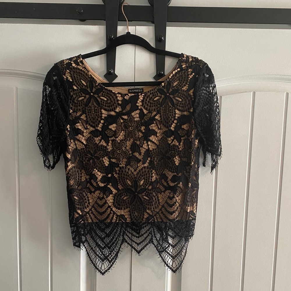 Black lace express shirt